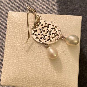 Pandora pearl earrings